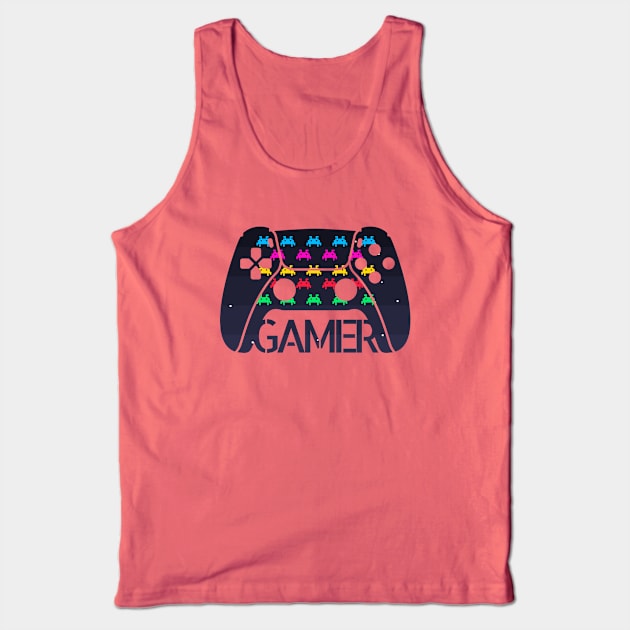 Gamer Controller Silhouette Tank Top by MrDrajan